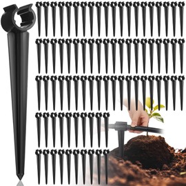 Quzzil 100 Pcs Irrigation Drip Support Stakes 1/2 Inch Tubing Hose Holder, Pipe Universal Drip Lines Tubing Hose for Gardening Patio Lawn Irrigation Growing
