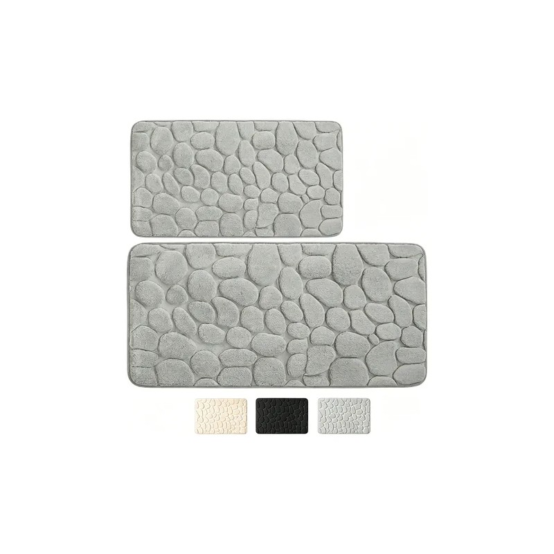 2pc Juego Baño Alfombra Suave Y Absorbente 40x60cm60x90cm