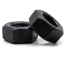 Hippo Hardware M10 (10mm) High Tensile Self Colour Hexagonal Steel Black Hex Full Nuts Grade 10 DIN934 (Pack of 10)