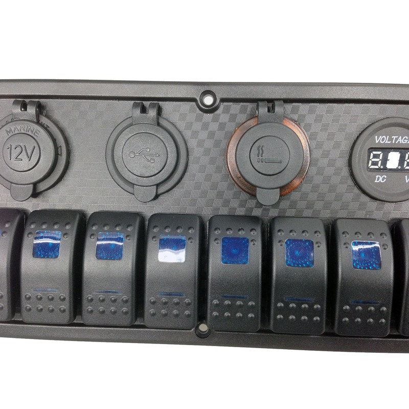 Pactrade Marine Car RV Boat Truck 8 Gang Blue LED