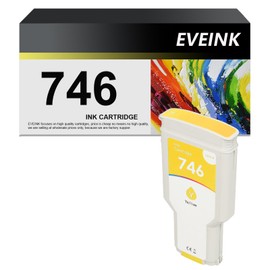 EVEINK 746 Yellow Ink Cartridge (P2V79A) Compatible for 746 Ink Cartridge for DesignJet 746 Z6 Z9+ Large Format Plotter Printer 300ml