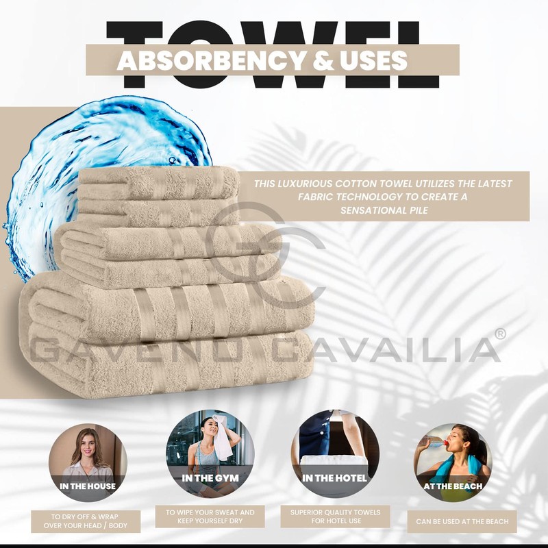 GC GAVENO CAVAILIA 500 GSM Bath Sheets Towels For Bathroom