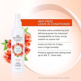BIOTERA Anti Frizz Intense Smoothing Leave-in Conditioner | Extra Conditioning & Defrizzing | Frizzy or Unruly Hair | Vegan & Cruelty Free | Paraben F