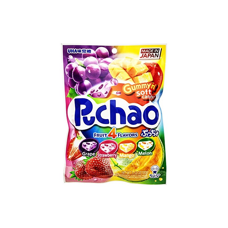 UHA Mikakuto Soft Candy with Gummy Bits, 4 Fruit Flavors,