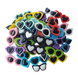 AMOBESTER Tiny Sunglasses Charms Mini Sunglasses Resin Charms Decoden Embellishments for DIY Craft Making and or Phonecover Scrapbooking 50PSC