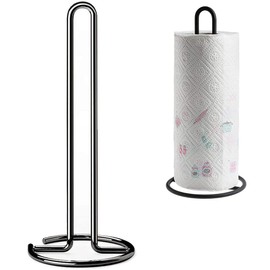Black Standing Paper Holder, Kitchen Roll Holder, Kitchen Roll Stand, Roll Holder, Metal Vertical Freestanding, Practical Paper Holder for Kitchen, Bathroom, Restaurant, Cafe, Bar
