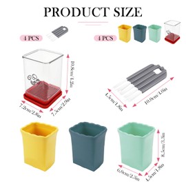 8PCS Cup Slicer Set - Fruit Vegetable Cutter for Strawberry, Banana, Egg, Mushroom-Handheld Kitchen Slicer with Cleaning Brushes，Stainless Steel & PP Safe Material (Multi-Color)