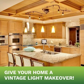 Bioluz LED Vintage 40 Watt Light Bulb, Edison Style Filament LED, Dimmable A19, Uses 5 Watts, Warm White (2700K) Clear Pendent Light Bulb UL Listed (Pack of 6)