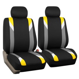 The Quality Cover Premium Modernistic Yellow Black Auto Car SUV Seat Covers 3 Row Set