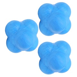 3pcs Reaction Ball, TPR Hex Bounce Reaction Ball Coordination Reflex Exercise Sports Fitness Training Ball (Blue)
