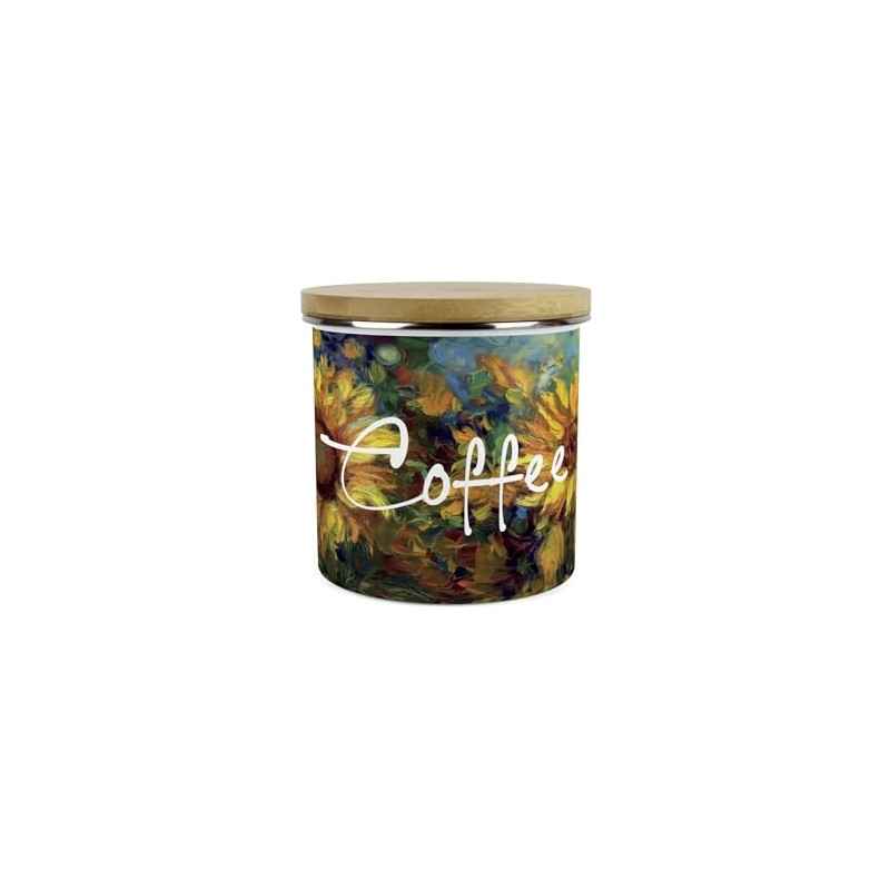 Purely Home Painted Sunflowers Coffee Storage Canister - Van Gogh
