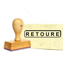 Dekolando Stamp – RETOURE – Wooden Stamp 1 Line Office Stamp Accounting Return 49 x 9 mm