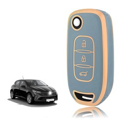 TOOMUME Key Case TPU Car Key Case Suitable for Renault Kangoo 3 Twingo 3 Megane 4 Trafic 4 Clio 5 Captur Dacia Sandero Stepway Duster, Key Cover Protection Key Case - Flip Key