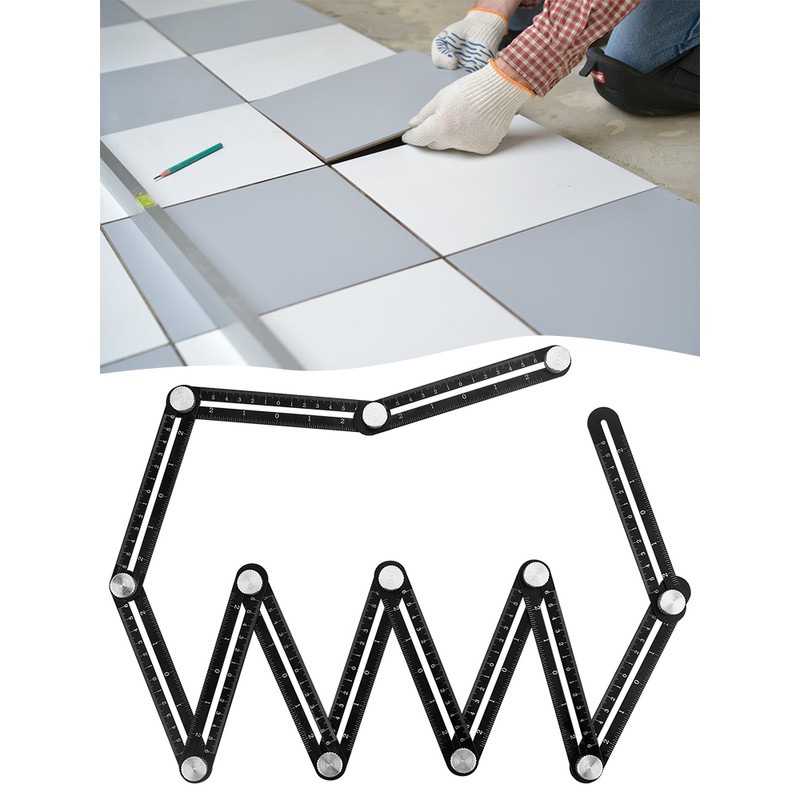 Hole Locator Steel Multi Angle Measuring Ruler Portable Universal Wall