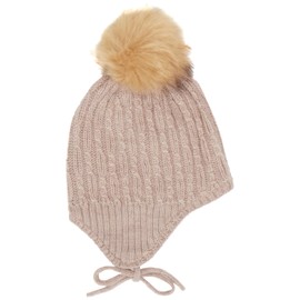 NAME IT Baby Girl Nmfwrilla Wool Knit Hat XXIII Hat, Peppercorn