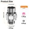sourcing map 2Pcs Shower Head Swivel Adapter Solid Brass Adjustable