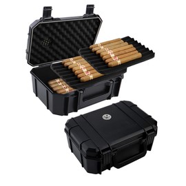 Tnqhuq Travel Humidor for Cigars Cigar Holder Case Portable Humidors for Cigars Travel Cigar Carrying Case for Men & Women (Holds Up To 21 Cigars)