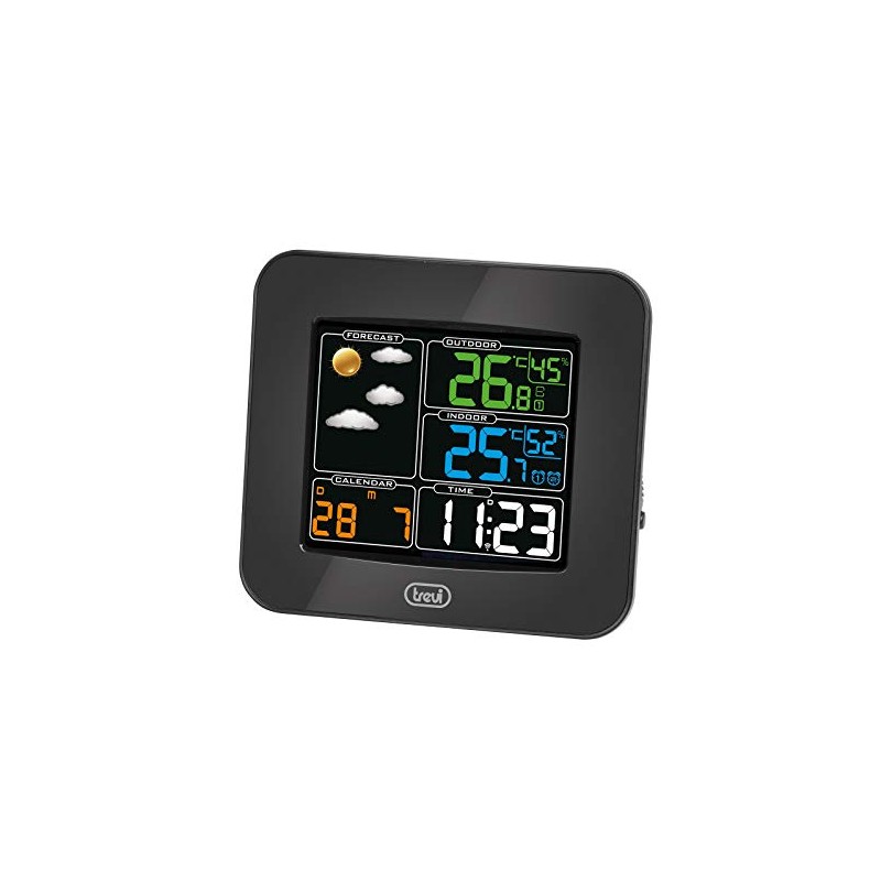 Trevi ME 3165 RC Weather Station with External Sensor, Black,