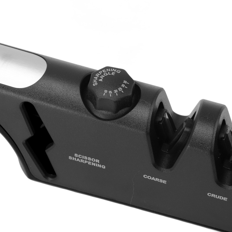 Knife Sharpener Diamond Black Ergonomic Multifunctional Adjustable 3 Stages Kitchen
