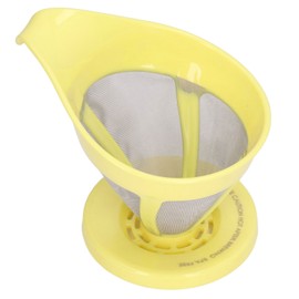 Coffee Strainer Stainless Steel Fine Grained Funnel Drip Type Coffee Machine Hand Flush Filter Powder FilterYellow