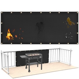 Amerbro Fireproof Heat Shield for Wall Behind Grill Protect Deck Fence from Grill Heat, Heat Shield Grill Mat, Stove Wall Protector Fridge, BBQ Grill Mat Accessories Compatible with Blackstone, 3'x8'