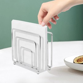 Napkin Holder, Simple Design Metal Napkin Holders Upright Decorative Napkins Holder for Home Kitchen Table, Silver