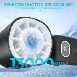Portable Handheld Fan with Cooling Plate, 5000mAh Rechargeable Personal Fan, USB-C Mini Fan with 5 Speeds, Compact Travel Fan for Camping, Cruise, Beach, Theme Parks, Outdoor Events and Office (black)