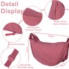 Jiusely Crescent Hobo Cross Body Bag Pink Nylon Dumpling Bag