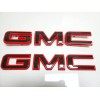 GMC 2PC Front Rear Red Black Emblem 2019-2024 GMC Sierra