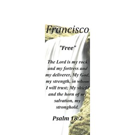 Francisco "Free" Keepsake Name Meaning Bookmark with Bible Verse and Tassel