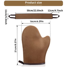 WLLHYF Self-tanning glove, applicator kit, lotion for the back, face, fake tanning glove, ultra soft, streak-free, reusable, self-tanning (black) (brown)