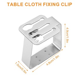 Tablecloth Holder Stainless Steel, Pack of 4 Table Cover Clamps, Thick Tablecloth Clips, Non-Slip Table Clips for Thick Tables, Tablecloth Clips for Outdoor Garden Table Restaurant Party ©