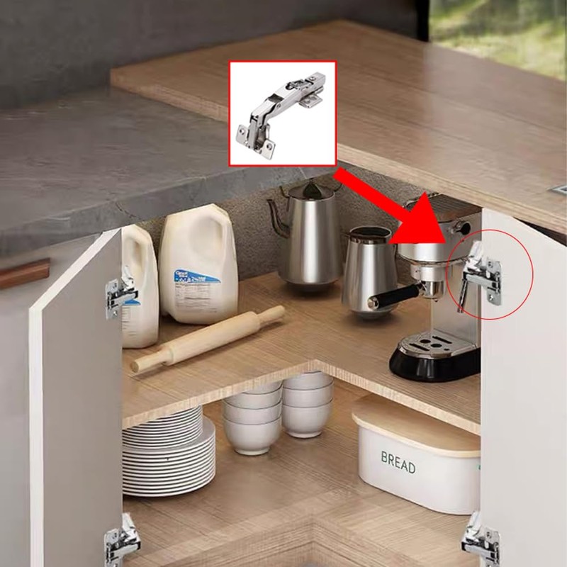 2 pcs 165 Degree Soft Close Fully Covered Frameless Hinge