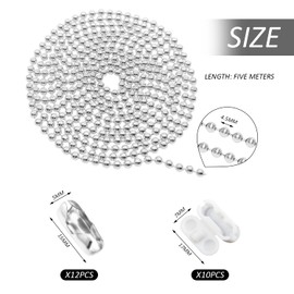 1 roller blind chain connector, 12 white k buckles, 10 bead buttons, blind chain connector, blind ball chain connector, roller blind replacement chain accessories, blind replacement rope, window curta