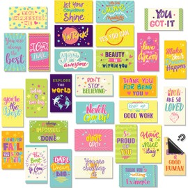 Xuhal 60 Pcs Inspirational Magnets Bulk Rectangle Positive Affirmation Magnets Decals Decorative Inspiring Fridge Magnetic Stickers for Adults Students Team Motivational Gifts(Colorful,Cute)