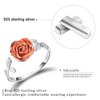Esberry S925 Sterling Silver Rose Open Ring 3D Rose Shape