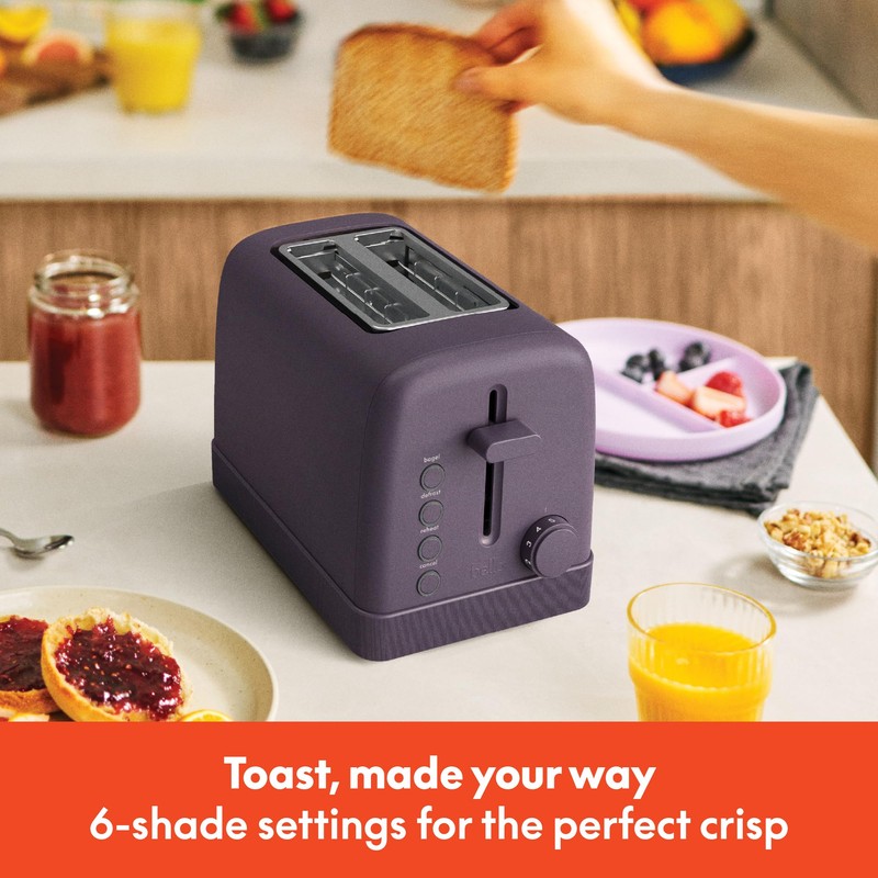 bella 2 Slice Toaster, 6 Setting Shade Control w Reheat,
