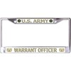 U.S. Army Warrant Officer #2 Chrome License Plate Frame