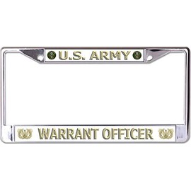 U.S. Army Warrant Officer #2 Chrome License Plate Frame