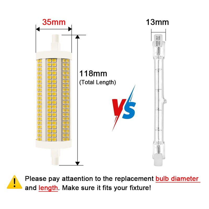 Yosenmi 118mm R7S LED Bulb 30W, 300W T3 Halogen Equivalent,