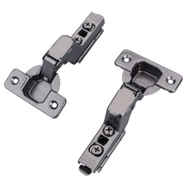 Kimdot 4 Pieces Inset Frameless Concealed Inline Black Kitchen Cabinet Hinge 35mm Cup 105 Degree Adjustable Clip-On Three Way Soft Close Self-Closing European Wingless Door Hinge