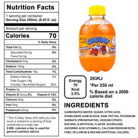 Chubby USA Soda 8.4 oz (250ml) 6 Pack (Orange)