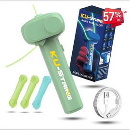 Valentine Gifts for Kids：Glow-In-The-Dark Handheld Electric Rope Launcher with 3 Colorful Luminous Ropes – Ideal for Birthday Parties, Outdoor Fun, and Nighttime Adventures! - Color: Green