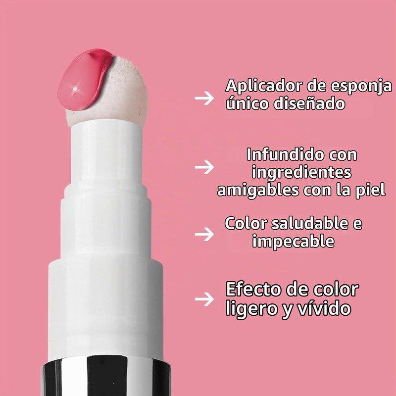 Rubor Líquido en Varita, Rubor Rostro Mate con Aplicador de