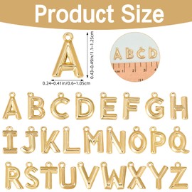 LEGENTLISUR 26Pcs A-z Letter Charms for Jewellery Making Real 18K Gold Plated Trendy Chunky Initial Alphabet Charms Pendants for Bracelets Necklaces Earrings DIY Supplies