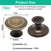 SWZHAI Cabinet Knobs Antique Brass 10 Pack, Round Cabinets Knobs