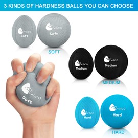RYACO Pack of 6 Gel Stress Balls for Adults - Anti-Stress Ball with Various Strengths and Sizes - Anti-Stress Balls for Concentration - Motivational Kneading Ball Toy