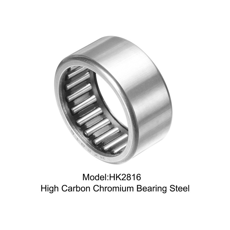 sourcing map HK2816 Needle Roller Bearings Open End, 28x35x12mm Chrome