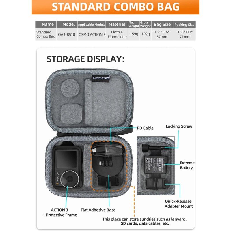 Taoricup DJI Osmo Action 5 Pro Case Bag Carrying Case