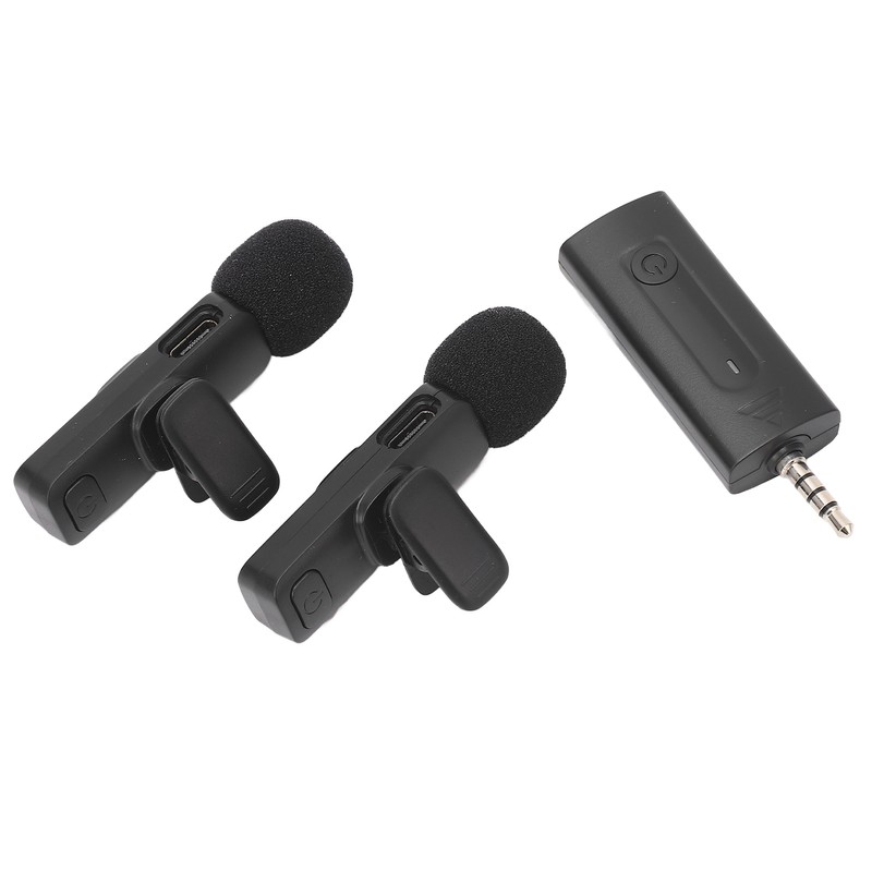 Wireless Lavalier Microphone Portable Noise Cancelling Professional Lapel Mic for
